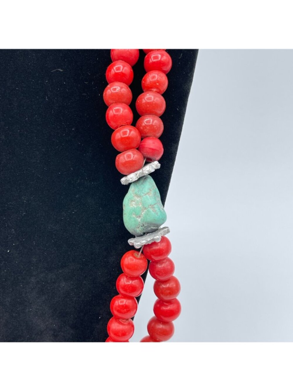 Tibetan Necklace Sherpa Butterscotch Amber and "Coral" Wound Beads RARE Vintage - Picture 3 of 12